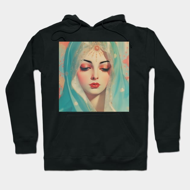 Our Lady Of Guadalupe Beauty 1970s Retro Hoodie by Goddess Tees